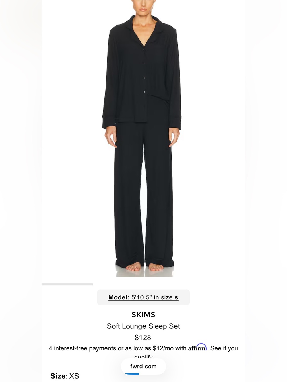 SKIMS Onyx Wide Leg Lounge Pants - Black